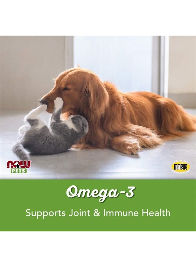 now صحة الحيوانات الأليفة، مكمل أوميغا 3، مصمم للقطط والكلاب، معتمد من NASC، 180 كبسولة لينة - Image 2