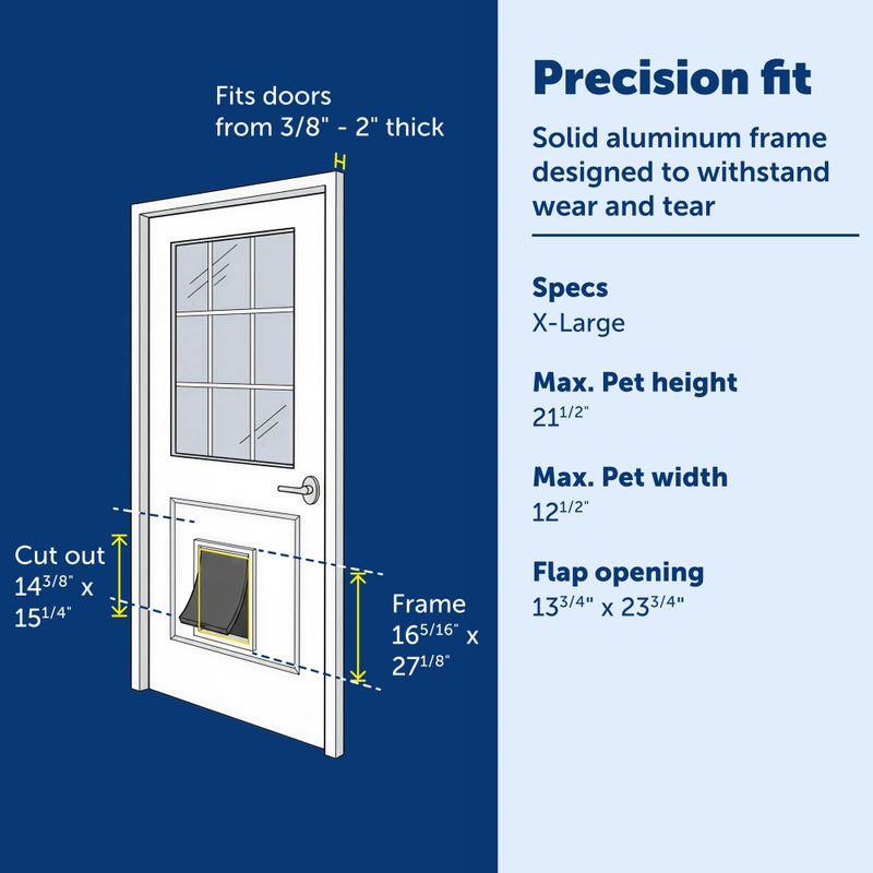 PetSafe Freedom Aluminum Dog and Cat Door - Durable Frame - Small, Medium, Large, X-Large - Image 3