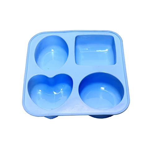 Inditradition Silicon 4 Shapes Cupcake Muffin Baking Mould, Assorted Colour (17.5 x 16.5 x 3.5 cm) - Image 1