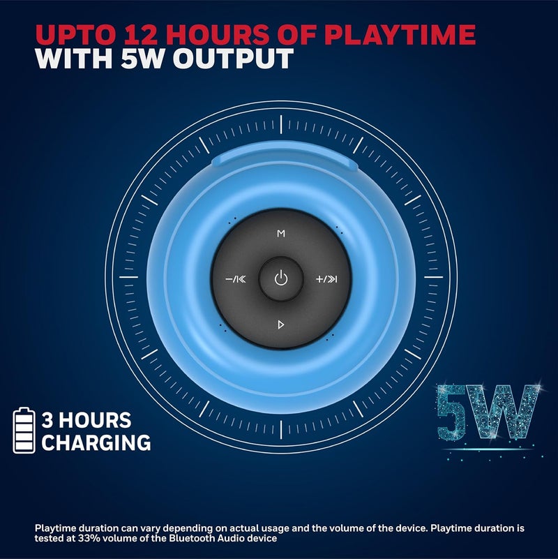 هونيويل موكسي V200 اللاسلكي بلوتوث V5.3 مكبر صوت محمول 5W ، وقت التشغيل 12Hrs ، برامج تشغيل متقدمة 52mm ، IPX4 ، وصل 2 مكبرات صوت مع ميزة TWS ، صوت ستيريو ممتاز ، وضع التوافق المتعدد - Image 5