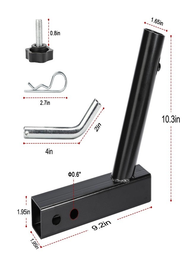 DenForste Hitch Flag Pole Holder - Flagpole Hitch Mount Universal Fit for Trailer Truck Jeep RV Pickup - Angled Flag Pole Holder Compatible with 2 inch Hitch Receivers - Image 2