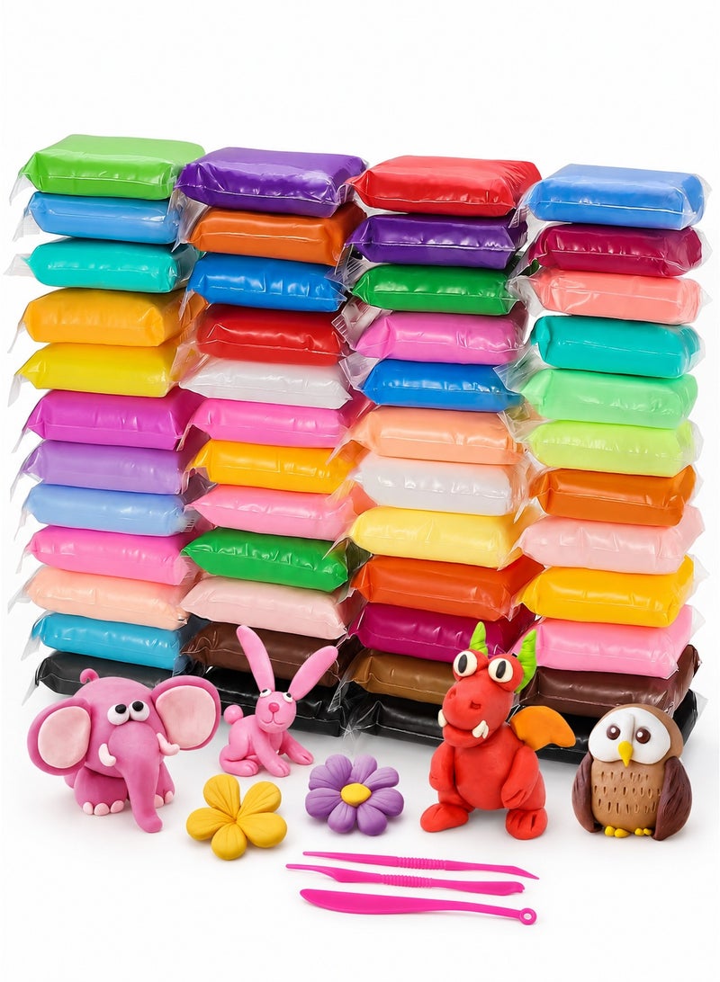 BOFAN Air Dry Clay - 48 Pack Modeling Clay Kit with 3 Sculpting Tools,Safe & Non-Toxic,DIY Magic Toys Gifts for Boys,Girls,Kids - 48 Colors - Image 1