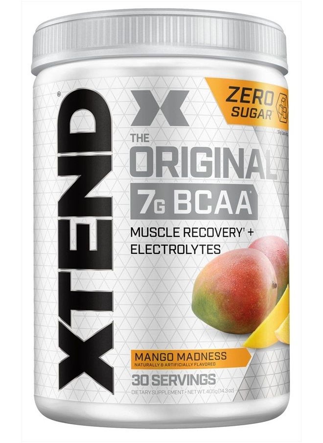 SCIVATION XTEND Original BCAA Powder Mango Madness - Sugar Free Post Workout Muscle Recovery Drink with Amino Acids - 7g BCAAs for Men & Women - 30 Servings  - Image 1