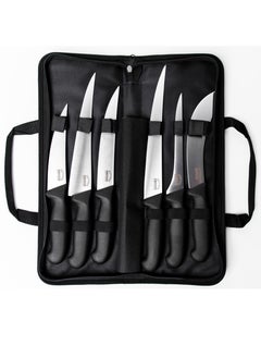 Samura Samura Butcher Kitchen Knives Set of 6 | Skinning Knife, Butcher Knife, Honing Rod, Bag | AUS-8 Stainless Steel Blades | Professional Grade | Precision Cutting | Hardness 58-59 HRC | Anti Slip  - Image 5