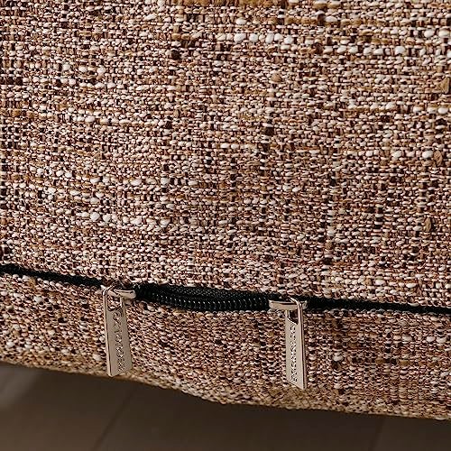 OctoRose Full Size 3 Side Zipper Upholstery Thick Linen Camel Futon Cover Sofa DayBed Mattress Slipcover Couch Protector (Linen-Camel, Full Size) - Image 3