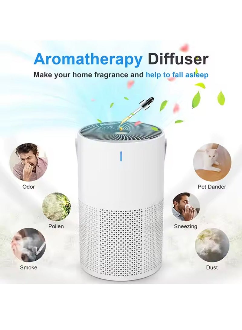 ET-LIFE Air Purifiers for Home Dust Smoke Pet Hair, Up to 80m², H13 True HEPA Air Filter with Timer, Sleep Mode, Ozone Free, 24dB Quiet Air Cleaner for Bedroom, Office GL-K802 White - Image 4