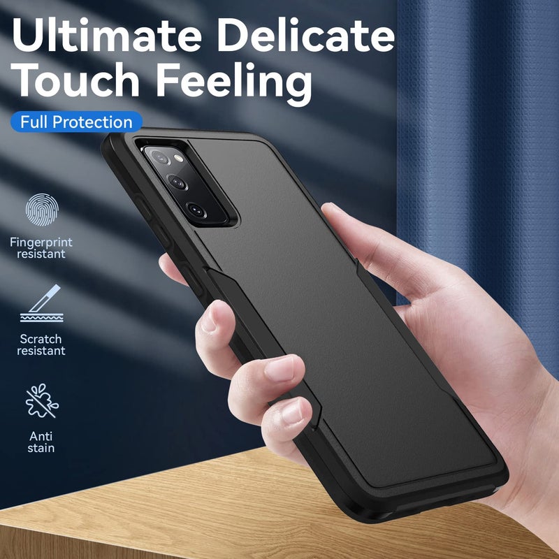 Warsia for Samsung Galaxy S20 FE 5G Case,with Screen Protector [Military Grade Drop Tested] Heavy-Duty Tough Rugged Shockproof Protective Case for Samung S20 FE 6.5", Black - Image 3