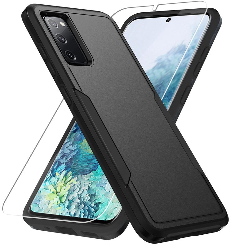 Warsia for Samsung Galaxy S20 FE 5G Case,with Screen Protector [Military Grade Drop Tested] Heavy-Duty Tough Rugged Shockproof Protective Case for Samung S20 FE 6.5", Black - Image 1