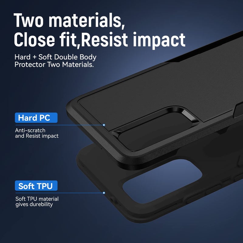 Warsia for Samsung Galaxy S20 FE 5G Case,with Screen Protector [Military Grade Drop Tested] Heavy-Duty Tough Rugged Shockproof Protective Case for Samung S20 FE 6.5", Black - Image 5