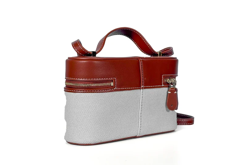 كابلي حقيبة يد مستطيلة منسوجة بملمس قماشي ناعم