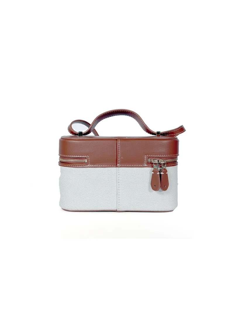 Cuple Woven fabric textured rectangular handbag