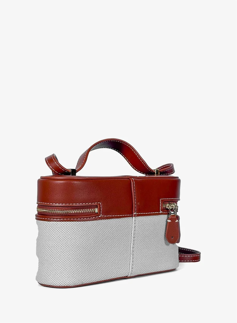 Cuple Woven fabric textured rectangular handbag