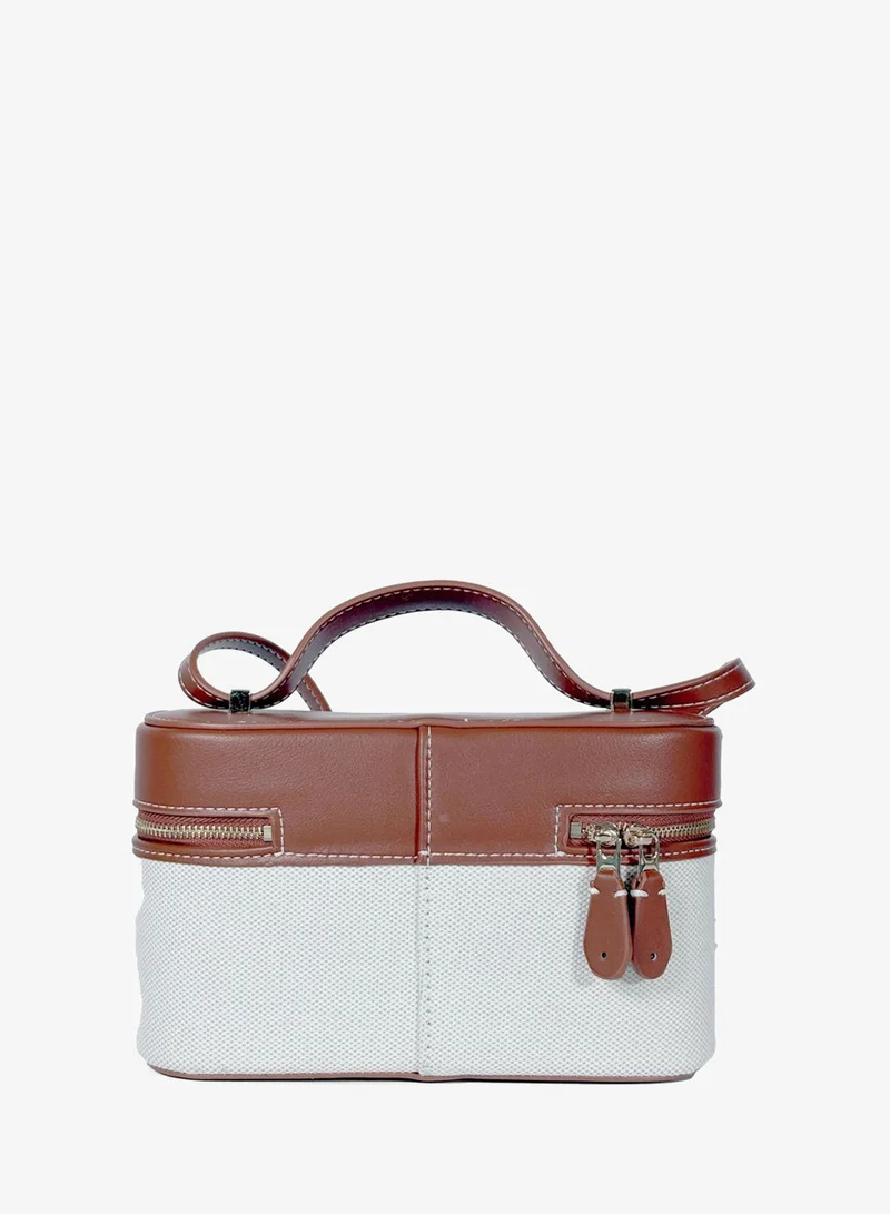 Cuple Woven fabric textured rectangular handbag