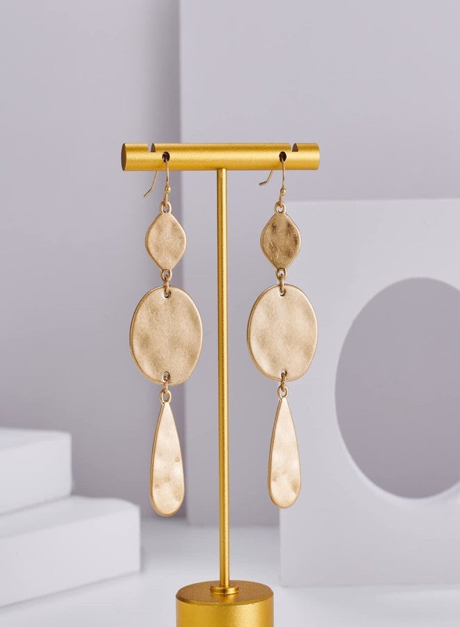 ليلي آند وايت أقراط LILIE&WHITE مطلية بالذهب المحروق بتصميم بوهيمي للنساء، أقراط متدلية مطلية بالذهب العتيق على شكل قرص، أقراط هندسية بوهيمية، مجوهرات أزياء - Image 4