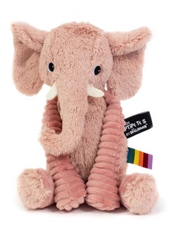 Les Deglingos Dimoitou the Elephant Plush Toy - Soft Pink Cuddle Buddy with Large Ears, Eco-Friendly Plush Safe from Birth  - Image 1