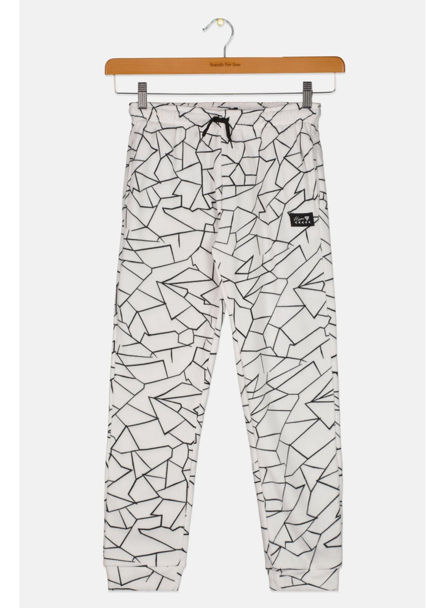 Kids Boy Geometric Drawstring Sweatpants, White - pzsku/Z97783A006DDC65A2999DZ/45/_/1737642110/8710c633-8245-4764-bcec-2303c5a8008f