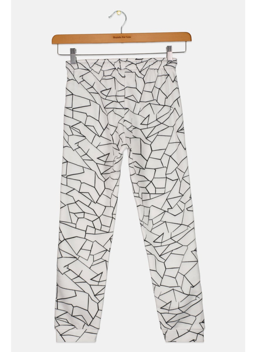 Kids Boy Geometric Drawstring Sweatpants, White - pzsku/Z97783A006DDC65A2999DZ/45/_/1737642112/20afe4d7-b9dc-471d-8d99-3b04cd8fbbe5