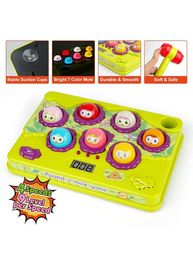 BAODLON Interactive Pound a Mole Game, Toddler Toys, Light-Up Musical Pounding Toy, Early Developmental Toy, Fun Gift for Age 3, 4, 5 Years Old Kids, Boys, Girls, 2 Soft Hammers Included - Image 4
