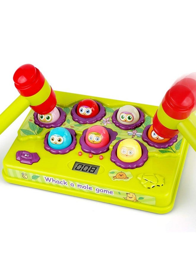 BAODLON Interactive Pound a Mole Game, Toddler Toys, Light-Up Musical Pounding Toy, Early Developmental Toy, Fun Gift for Age 3, 4, 5 Years Old Kids, Boys, Girls, 2 Soft Hammers Included - Image 1