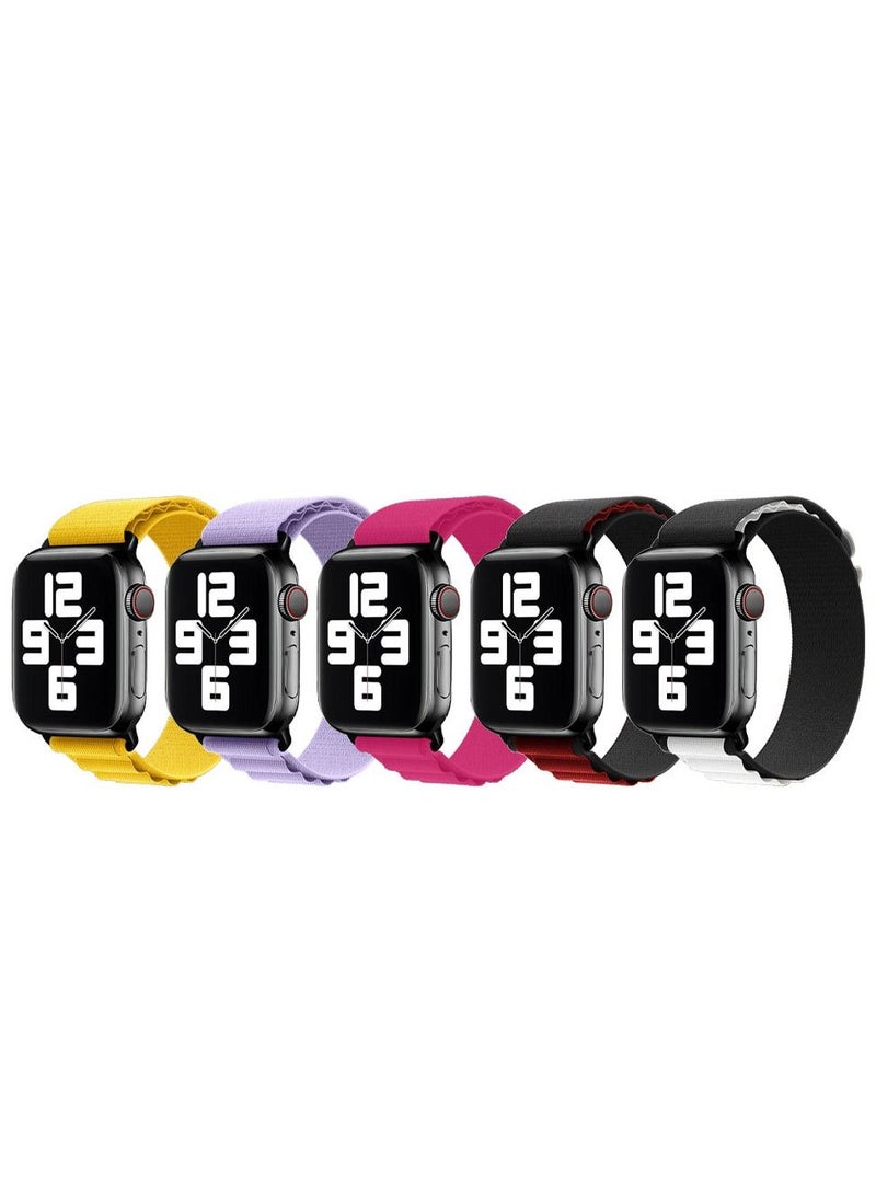 CATANES 5 Pack Of Apple Watch Alpine Loop Band 38mm 40mm 41mm Women Men Adjustable with Metal G-Hook Strap for iWatch Series 7/SE/6/5/4/3/2/1 Multicolour - Image 3