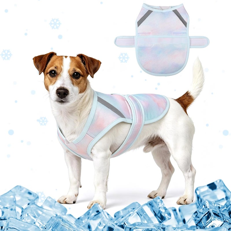 ZINGTERRA Dog Cooling Vest,Adjustable Lightweight Dog Cooler Jacket for Summer 3D Breathable Mesh Pet Cooling Shirts with Reflective Stripe UV Protection Pet T Shirt for Beach, Hiking, Walking - Image 1