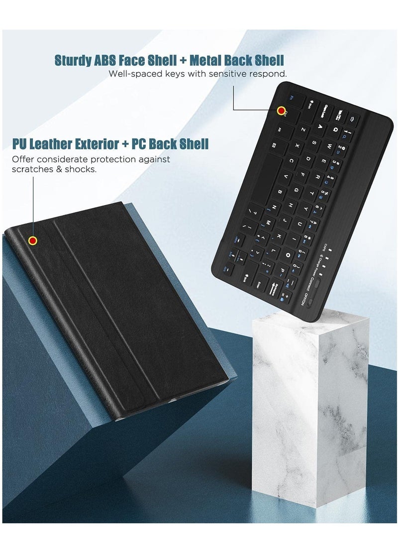 ELTRAZONE Keyboard Case Compatible with Samsung Galaxy Tab A7 Lite 8.7-Inch 2021 (SM-T225/T220/T227), PU Tablet Cover Shell Case with Removable Wireless Keyboard Fit Galaxy Tab A7 Lite 2021 Tablet - Image 3