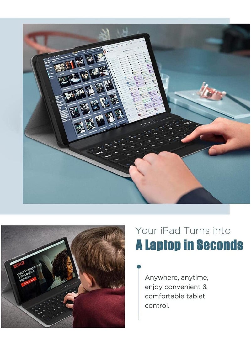ELTRAZONE Keyboard Case Compatible with Samsung Galaxy Tab A7 Lite 8.7-Inch 2021 (SM-T225/T220/T227), PU Tablet Cover Shell Case with Removable Wireless Keyboard Fit Galaxy Tab A7 Lite 2021 Tablet - Image 4