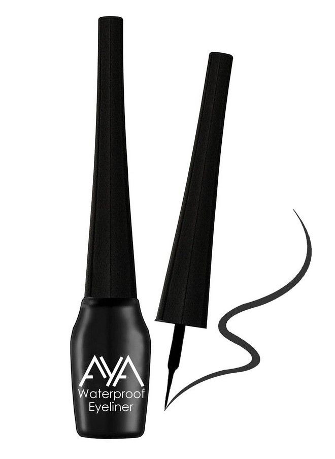 Waterproof Liquid Eyeliner Set Of 2 (Black And Blue) 5 Ml Each + Jet Black Waterproof Kohl Kajal ; Smudge Proof Transfer Proof Eye Liner Kajal For Eye Makeup ;