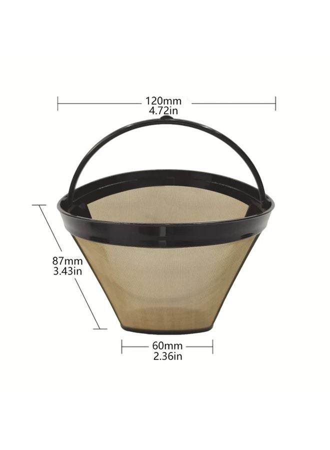 مرشح القهوة المخروطي الذهبي القابل لإعادة الاستخدام، 4 قطع، متوافق مع آلات القهوة نينجا، مصنوع من الفولاذ المقاوم للصدأ 304 - Image 4