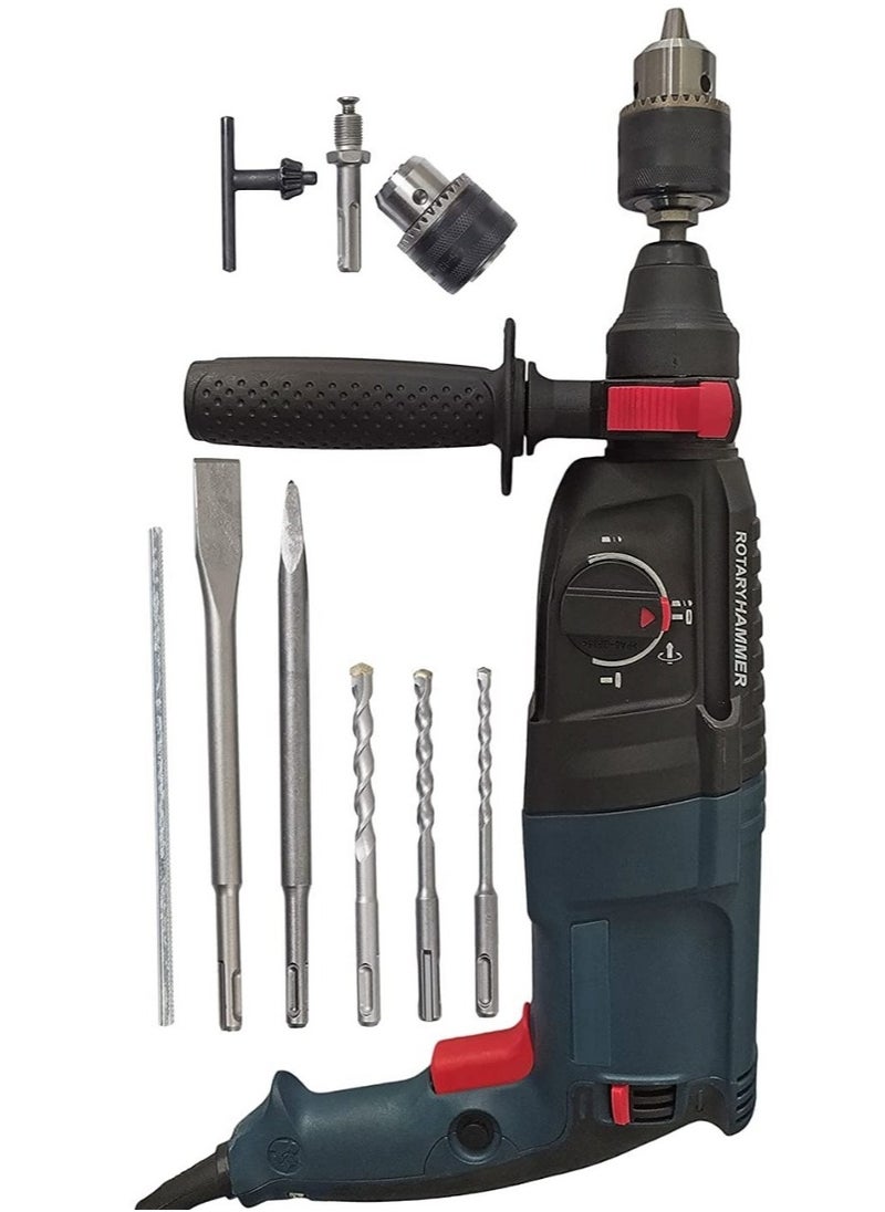 BOSS - Boss Company Heavy-Duty Rotary Drill Machine - Includes Free Drill Chuck, Adaptor, Chisel Bit & Multiple Drill Bits - German Technology for Precision & Durability - Image 1