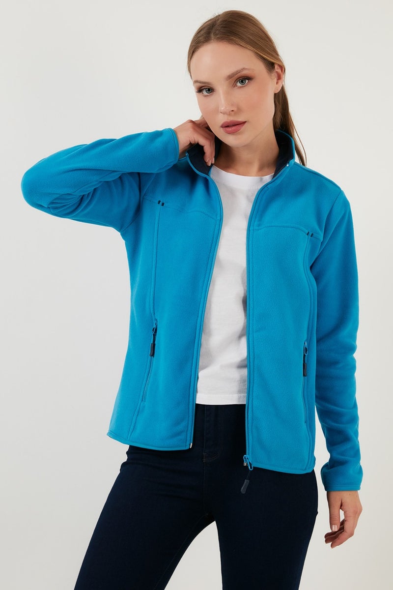 Lela Slim Fit Anti-Pilling Non-Pilling Zippered Pocket Fleece Cardigan Women's POLAR 5907002 - Image 1