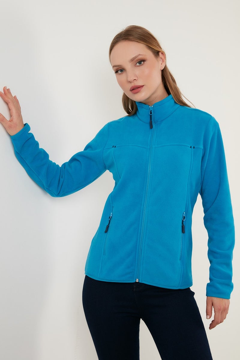 Lela Slim Fit Anti-Pilling Non-Pilling Zippered Pocket Fleece Cardigan Women's POLAR 5907002 - Image 2
