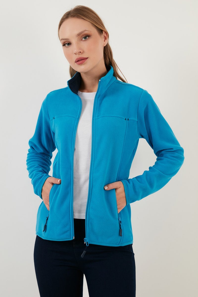 Lela Slim Fit Anti-Pilling Non-Pilling Zippered Pocket Fleece Cardigan Women's POLAR 5907002 - Image 4