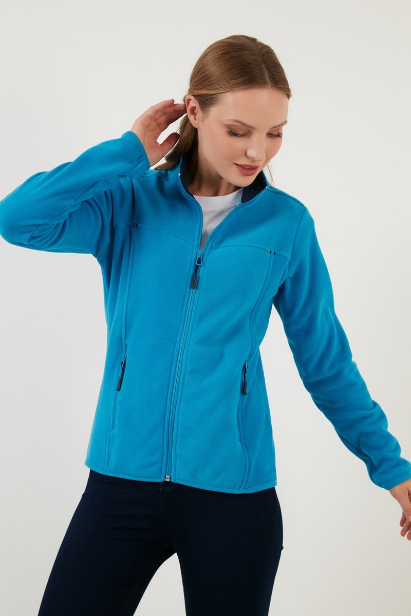 Lela Slim Fit Anti-Pilling Non-Pilling Zippered Pocket Fleece Cardigan Women's POLAR 5907002 - Image 3