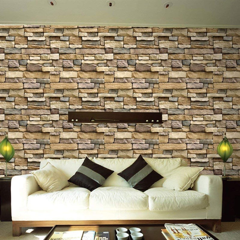 Y-Step 3D Waterproof Self-Adhesive Peel-Stick Removable Wall Paper Wallpaper 0.45 x 10 m (Brick Pattern A) - Image 2