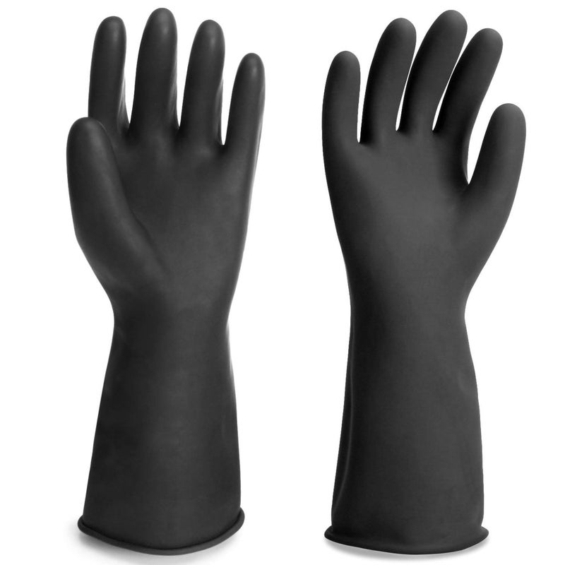 ENPOINT Chemical Resistant Gloves 14 Long Black Waterproof AlkaliAcidOil Resistant Reusable Heavy Duty Rubber Gloves for Cleaning Dishwashing Gardening