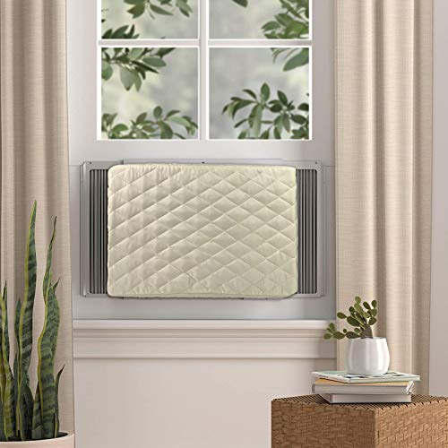 Homydom Air Conditioner Cover Inside, AC Unit Cover Double Insulation Defender, High Elasticity, Light Yellow L-28"x 20"x 3.5"(L x H x D) - Image 5