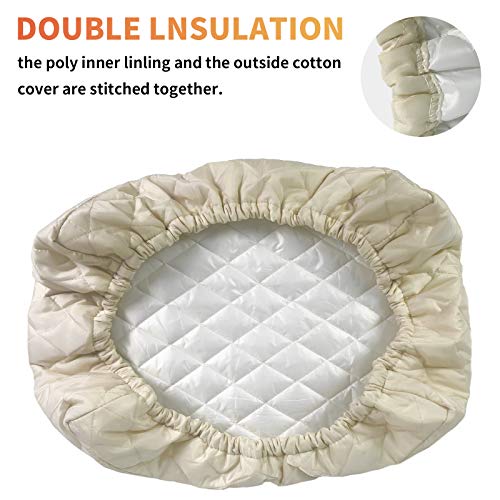 Homydom Air Conditioner Cover Inside, AC Unit Cover Double Insulation Defender, High Elasticity, Light Yellow L-28"x 20"x 3.5"(L x H x D) - Image 3