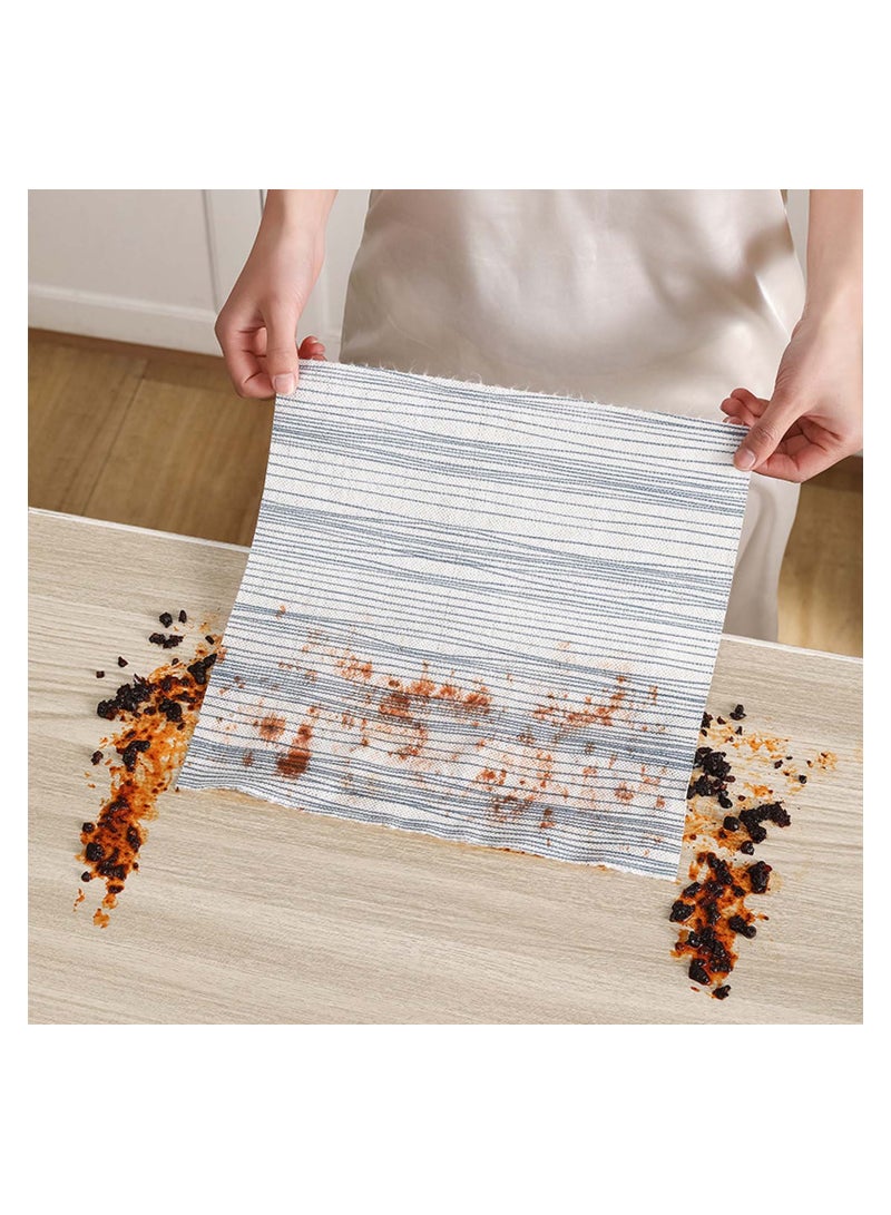 SYOSI 40 Sheets Disposable Kitchen Paper Cleaning Wipe Towels Washable and Reusable Dish Cleaning Cloths Handy Cleaning Wipes Quick-Dry Multiuse Roll Wipe Sheets Stripes Pattern 30 * 30cm - Image 2