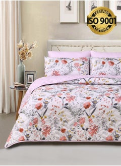 Master Home Textile 6Piece Microfiber Floral Bedspread Set Fits 200 x 200 cm Double Size Bed King Size Compressed Comforter Set Elmira Series  - Image 1
