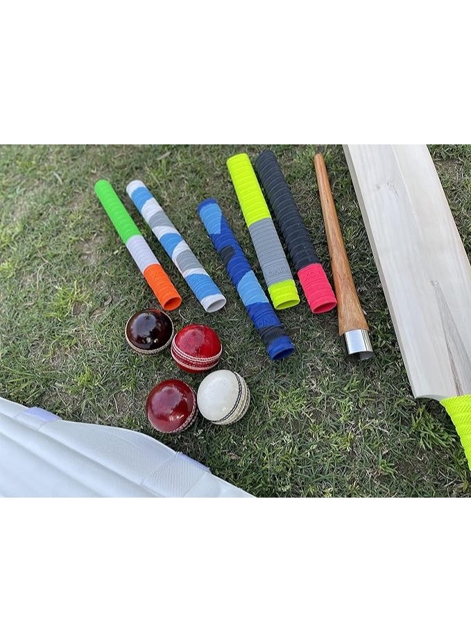 LIVOX® Premium Cricket Bat Handle Rubber 5 Grips for Enhanced Performance With Better Shock Absorption And 1 Wooden Gripper Cone (pack of 6) - Image 2