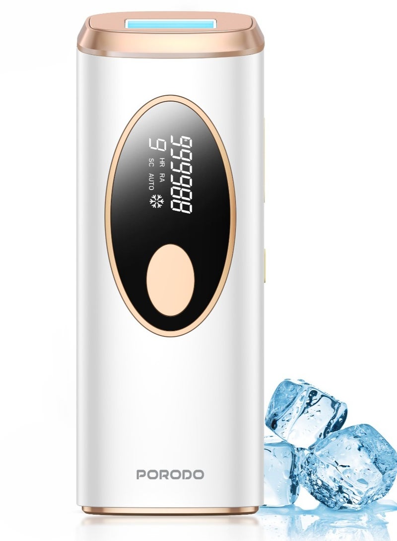 porodo IPL Hair Removal Device with Advanced Skincare Technology / Hair Removal / Acne Treatment / Skin Rejuvenation / 10°C Cooling / Painless Hair Removal / 36W / 7min Full-Body Treatment - White  - Image 2