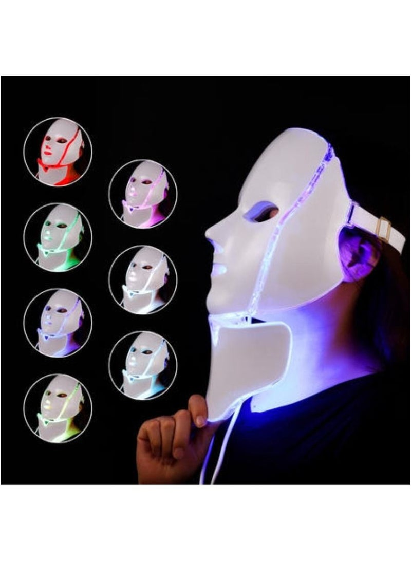 ACLIX RECHARGEABLE 7 COLOR LED MASK FOR FACE AND NECK LIGHT SKIN REJUVENATION FACIAL BEAUTY DAILY SKIN CARE MASK ANTI AGING WRINKLE REMOVAL - Image 3