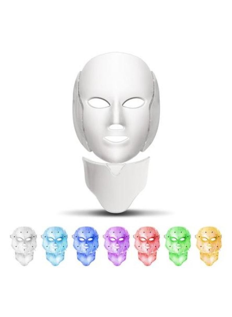 ACLIX RECHARGEABLE 7 COLOR LED MASK FOR FACE AND NECK LIGHT SKIN REJUVENATION FACIAL BEAUTY DAILY SKIN CARE MASK ANTI AGING WRINKLE REMOVAL - Image 2