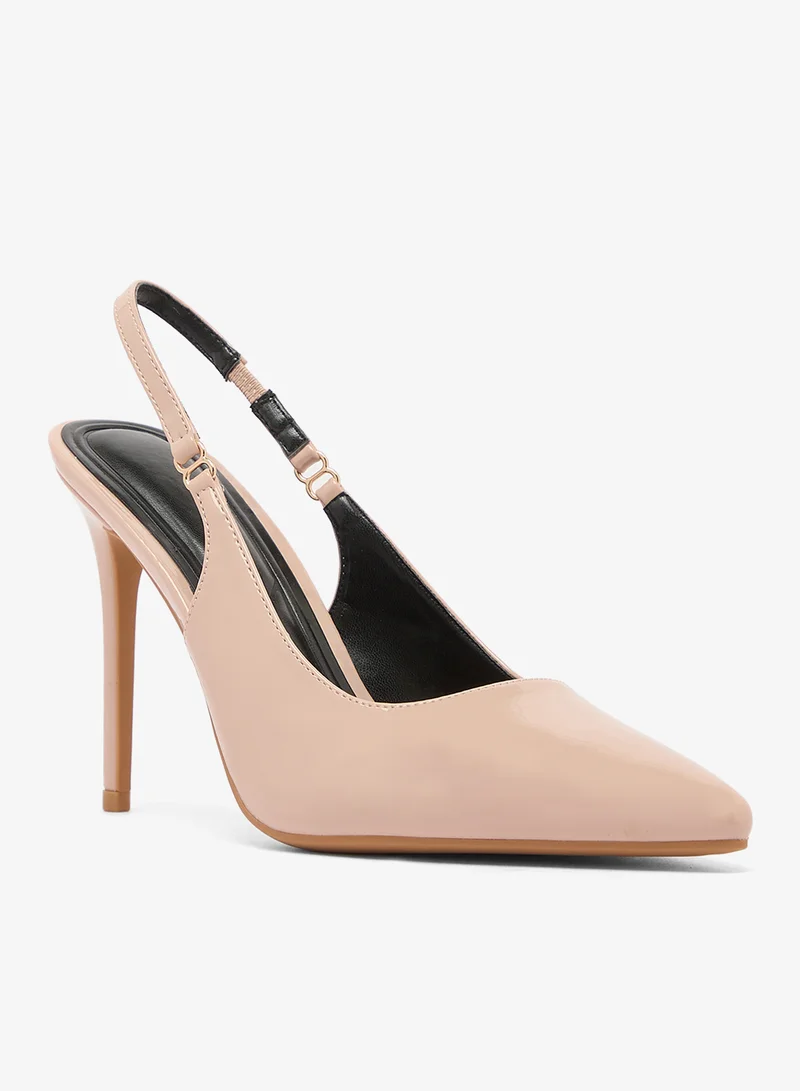 ترافل من نمشي أحذية بكعب عالٍ بحزام خلفي