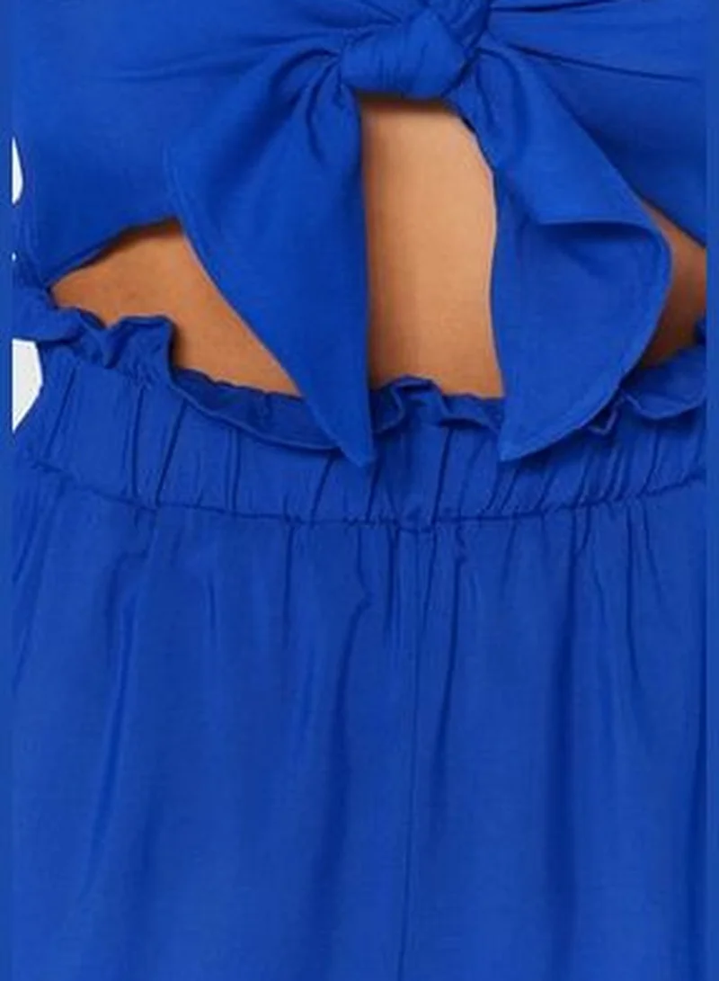 trendyol Sax-Weave Tie Tie 100% Cotton Overalls TBESS23TU00021