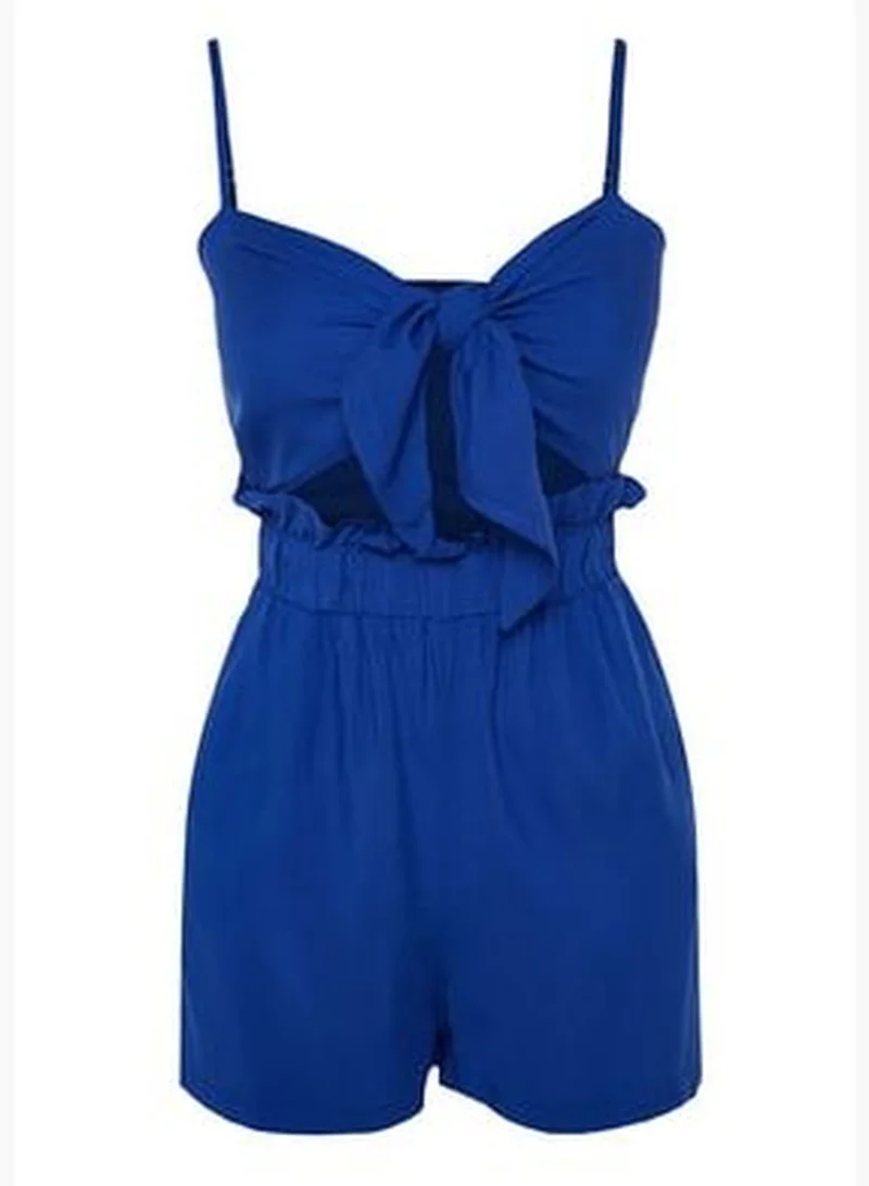 trendyol Sax-Weave Tie Tie 100% Cotton Overalls TBESS23TU00021