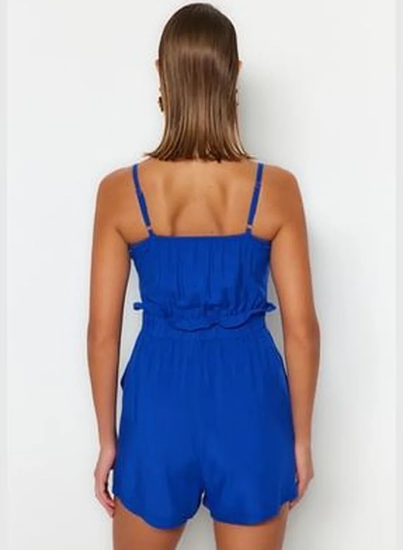 trendyol Sax-Weave Tie Tie 100% Cotton Overalls TBESS23TU00021