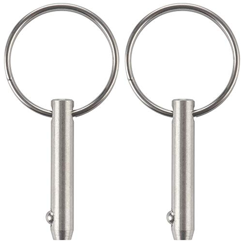 VTurboWay 2 Pcs Quick Release Pin 1/4" Diameter, Usable Length 1", Full 316 Stainless Steel, Bimini Top Pin, Marine Hardware, All Parts are Made of 316 Stainless Steel - Image 1