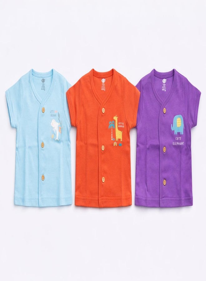 CUTEABLY Jhablas for New Born Baby Soft Fabric Combo, (0-3 Months, Pack of 3) - Image 1